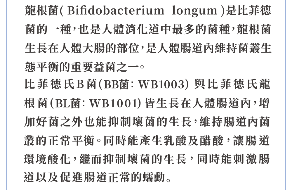 龍根菌 Bifidobacterium longum 菌叢生態平衡 益菌