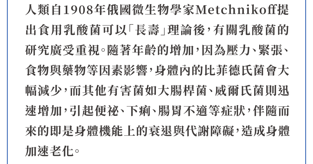 俄國微生物學家 Metchnikoff 食用乳酸菌 長壽